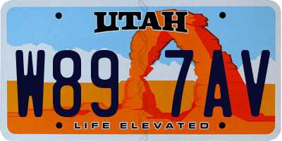 UT license plate W897AV