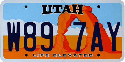UT license plate W897AY