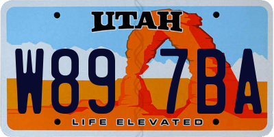 UT license plate W897BA