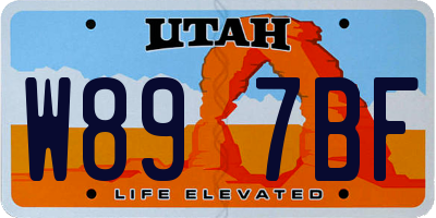 UT license plate W897BF