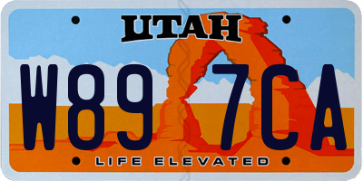 UT license plate W897CA