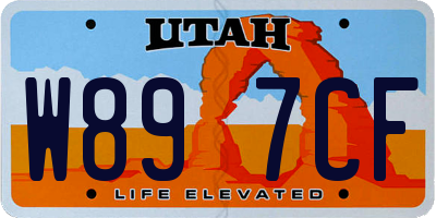 UT license plate W897CF