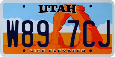 UT license plate W897CJ