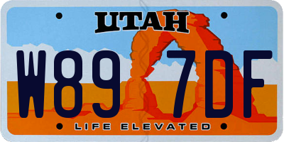 UT license plate W897DF