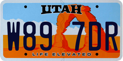UT license plate W897DR