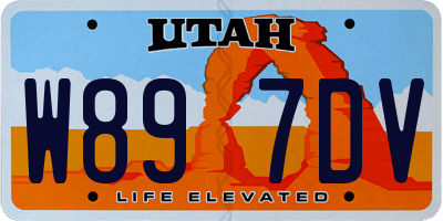 UT license plate W897DV