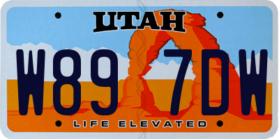 UT license plate W897DW