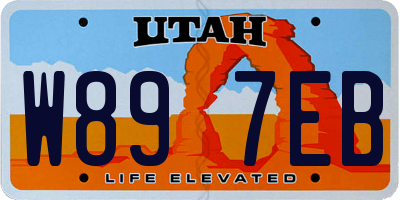 UT license plate W897EB