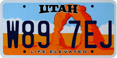 UT license plate W897EJ
