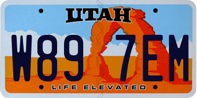 UT license plate W897EM