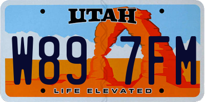 UT license plate W897FM