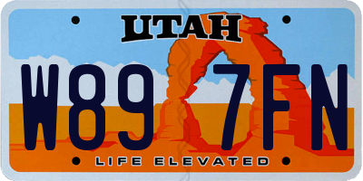 UT license plate W897FN