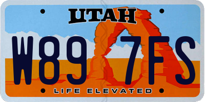 UT license plate W897FS