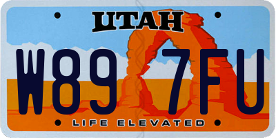 UT license plate W897FU