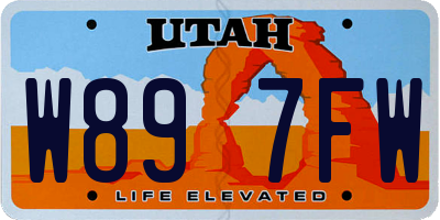 UT license plate W897FW