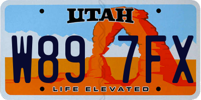 UT license plate W897FX