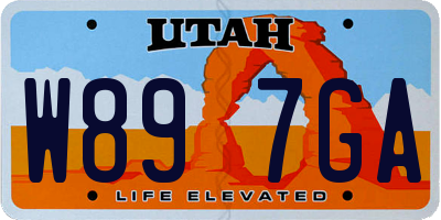 UT license plate W897GA