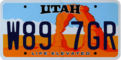UT license plate W897GR