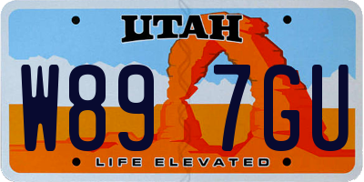 UT license plate W897GU