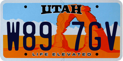 UT license plate W897GV