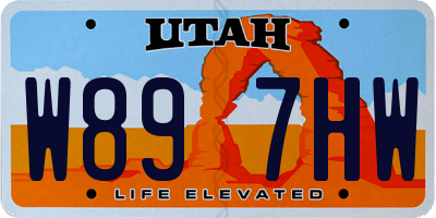UT license plate W897HW