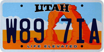 UT license plate W897IA