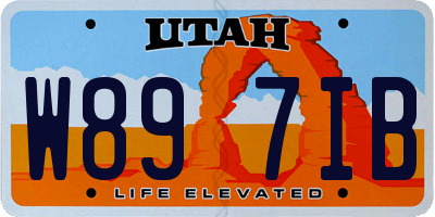 UT license plate W897IB