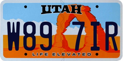 UT license plate W897IR