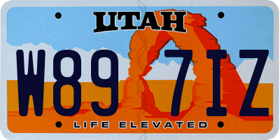 UT license plate W897IZ