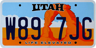 UT license plate W897JG