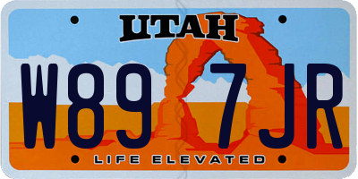 UT license plate W897JR
