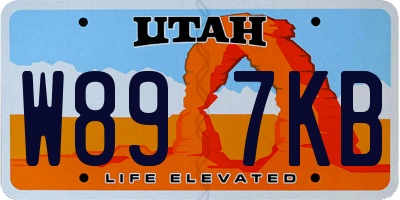 UT license plate W897KB