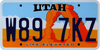 UT license plate W897KZ