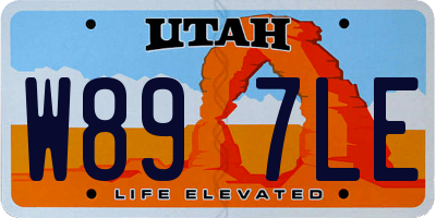 UT license plate W897LE