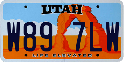 UT license plate W897LW