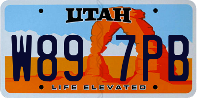 UT license plate W897PB