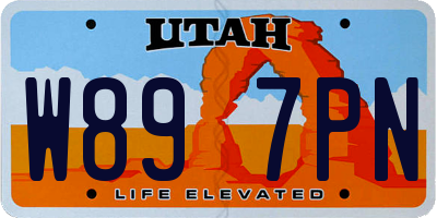 UT license plate W897PN