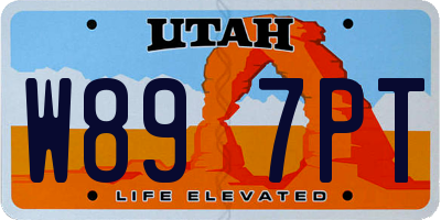 UT license plate W897PT