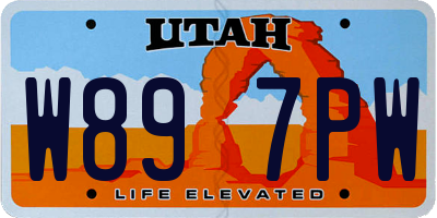 UT license plate W897PW
