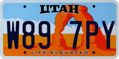 UT license plate W897PY