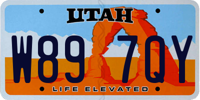UT license plate W897QY
