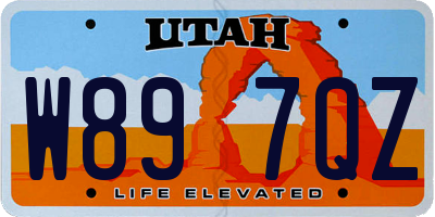 UT license plate W897QZ