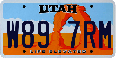 UT license plate W897RM