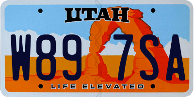 UT license plate W897SA