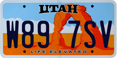 UT license plate W897SV