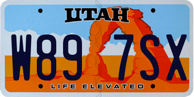 UT license plate W897SX
