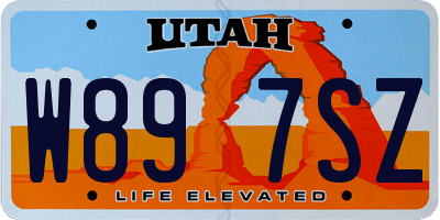UT license plate W897SZ