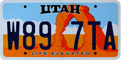 UT license plate W897TA