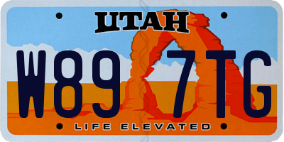 UT license plate W897TG