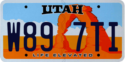 UT license plate W897TI